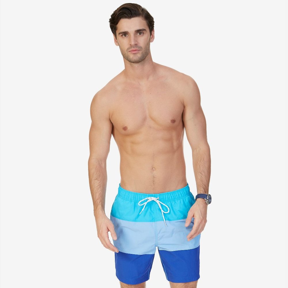 SOLD | Nautica Quick Dry Colorblock Swim Trunks - Picture 3 of 8